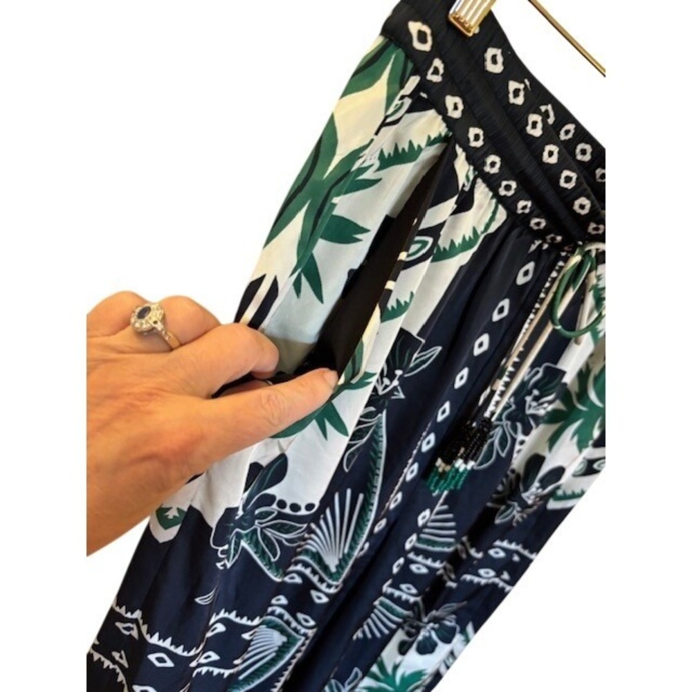 Rachel Zoe Women's Scarf Print Wide Leg Drawstring Pants Size Medium Boho Resort - Picture 6 of 11